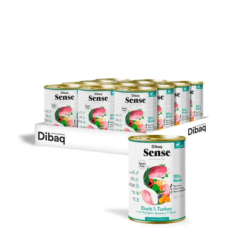 Dibaq Sense Wet Dog Food – Duck and Turkey, 12 x 380 g