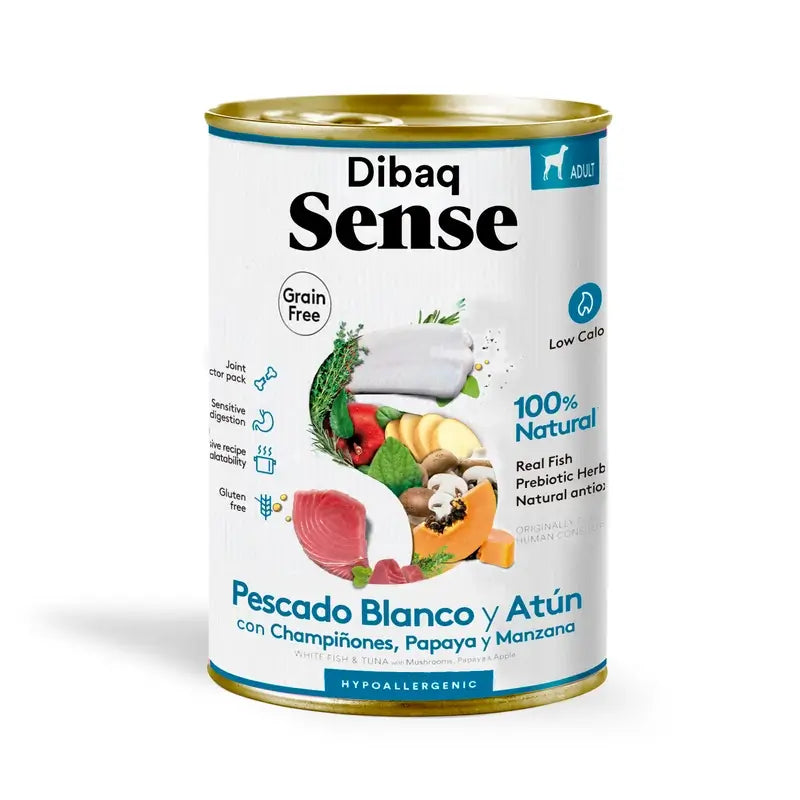 Dibaq Sense Wet Dog Food – White Fish and Tuna, 12 x 380 g