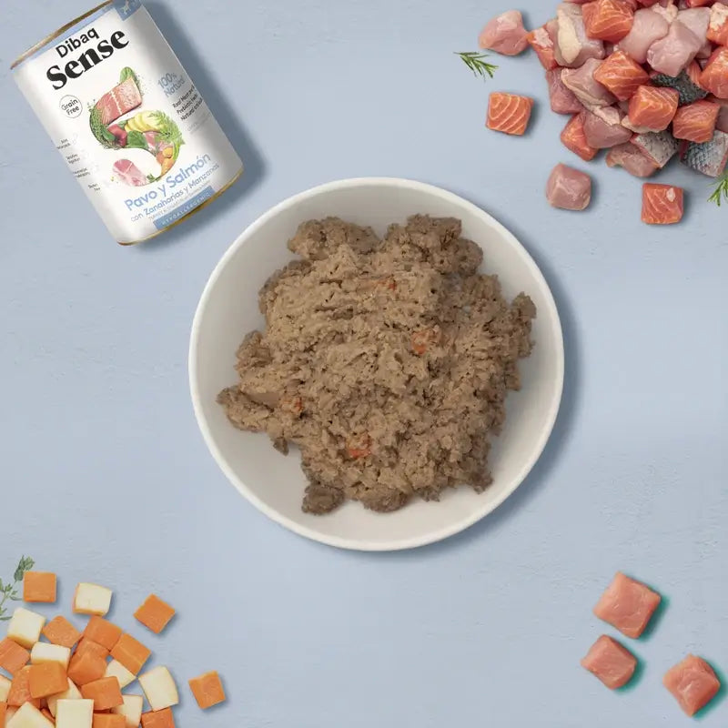 Dibaq Sense Wet Dog Food – Salmon and Turkey for Puppies, 12 x 380 g