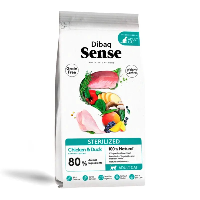 Dibaq Sense Grain-Free Cat Food for Neutered Cats, 1.5 kg
