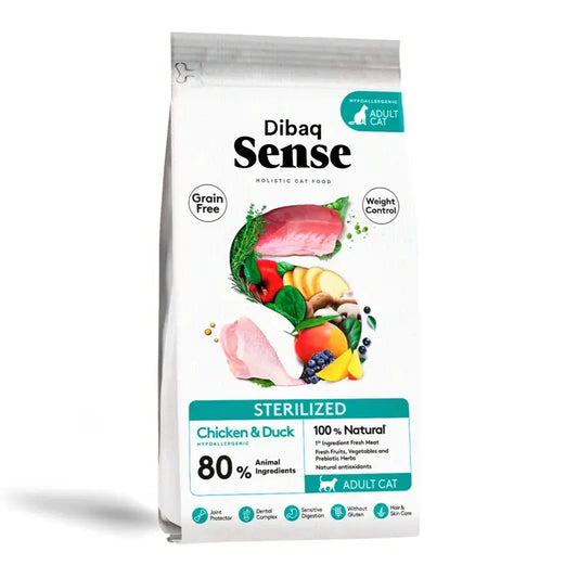 Dibaq Sense Grain-Free Cat Food for Neutered Cats, 1.5 kg