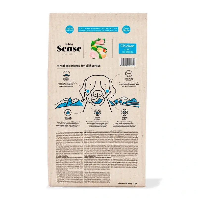 Dibaq Sense Low-Grain Chicken Puppy Dog Food, 12 kg