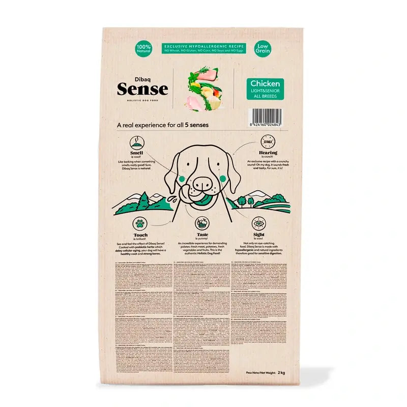 Dibaq Sense Low-Grain Chicken Light or Senior Dog Food, 12 kg