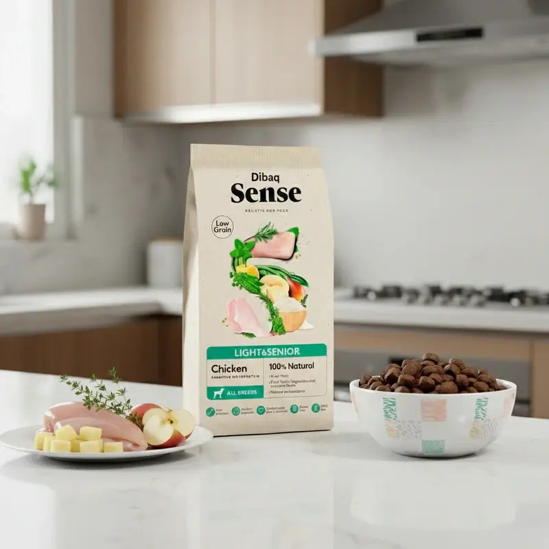 Dibaq Sense Low-Grain Chicken Light or Senior Dog Food, 2 kg