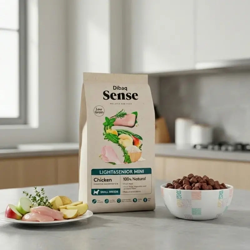 Dibaq Sense Low-Grain Chicken Light or Senior Mini Dog Food, 2 kg