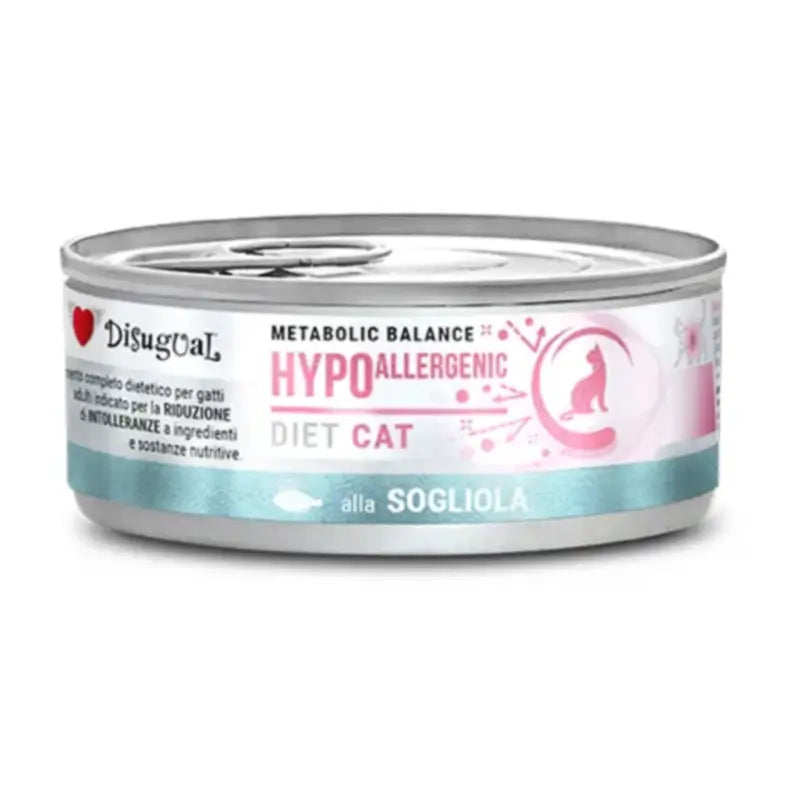 Disugual Diätfutter für Katzen, hypoallergen, Seezunge, 12 x 85