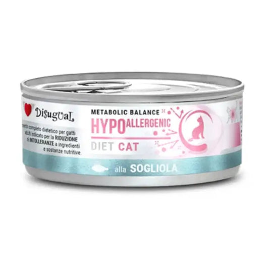Disugual Diätfutter für Katzen, hypoallergen, Seezunge, 12 x 85