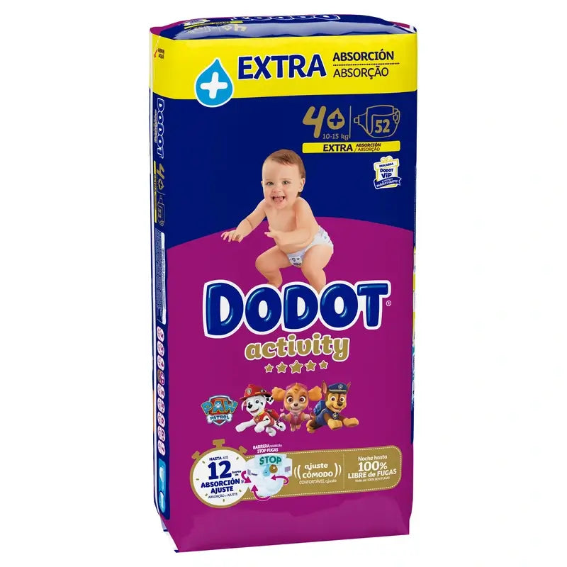 Dodot Activity Größe 4+ Extra Jumbo (10-15Kg), 52 Windeln