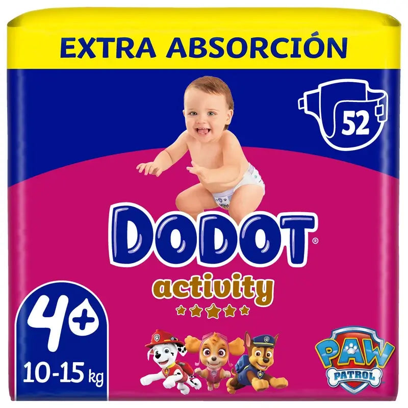 Dodot Activity Größe 4+ Extra Jumbo (10-15Kg), 52 Windeln
