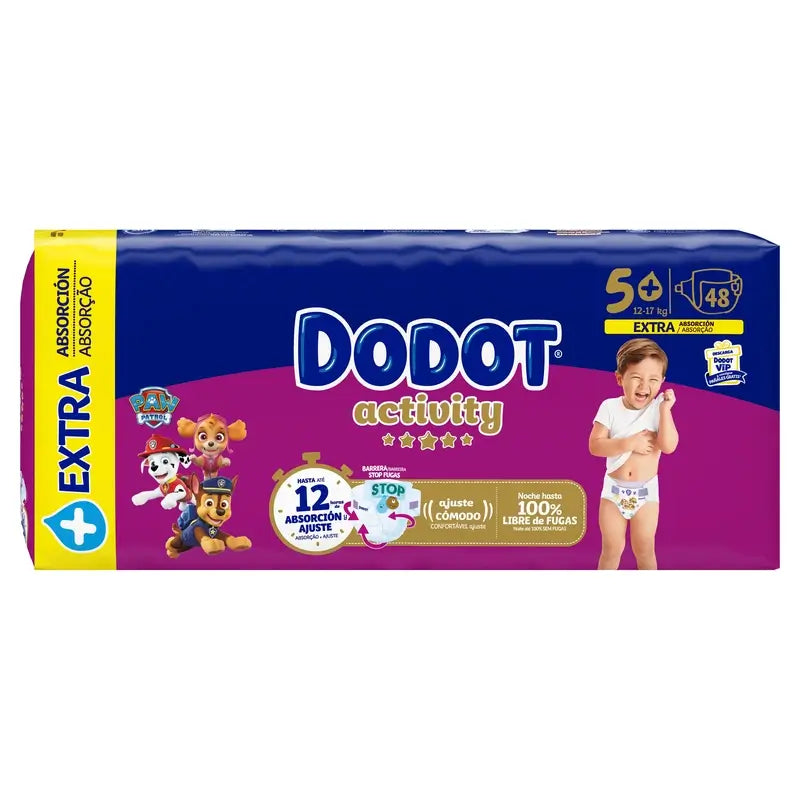 Dodot Activity Größe 5+ Extra Jumbo (12-17 Kg), 48 Windeln