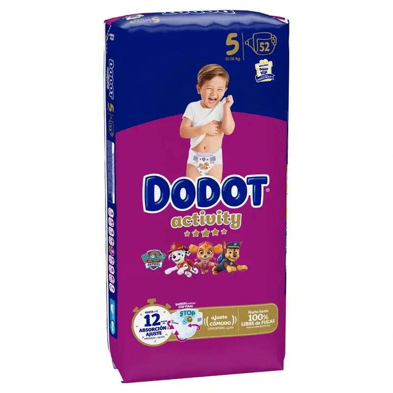 Dodot Activity Größe 5 (12-16 kg), 52 Windeln