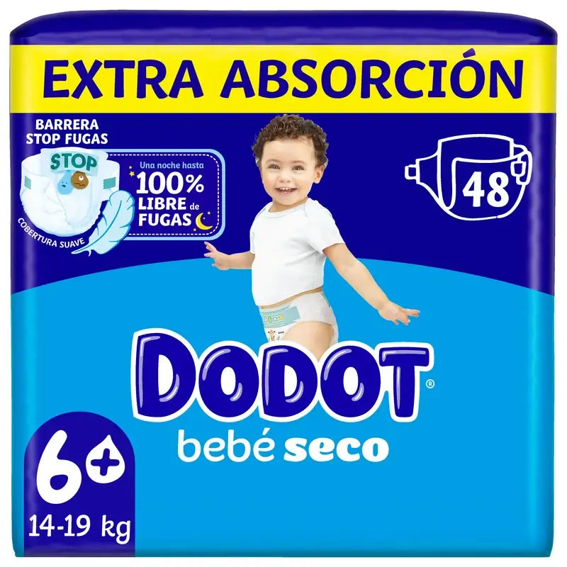 Dodot Baby Dry Größe 6+ (+14 Kg), 48 Windeln