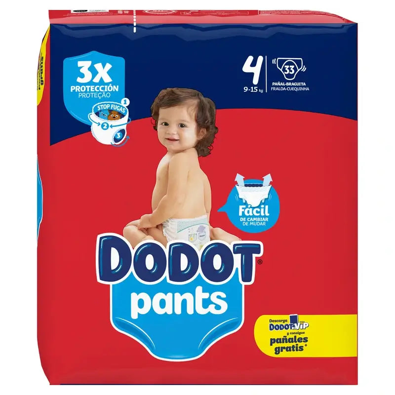 Dodot Pants Panty Größe 4 (9-15 Kg), 33 Windeln