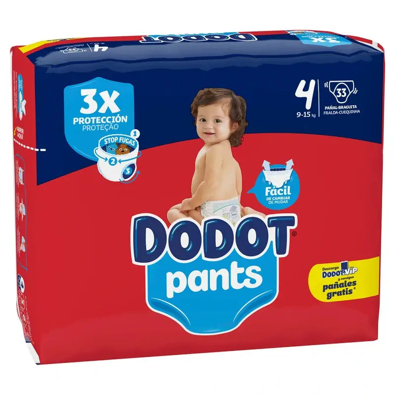Dodot Pants Panty Größe 4 (9-15 Kg), 33 Windeln