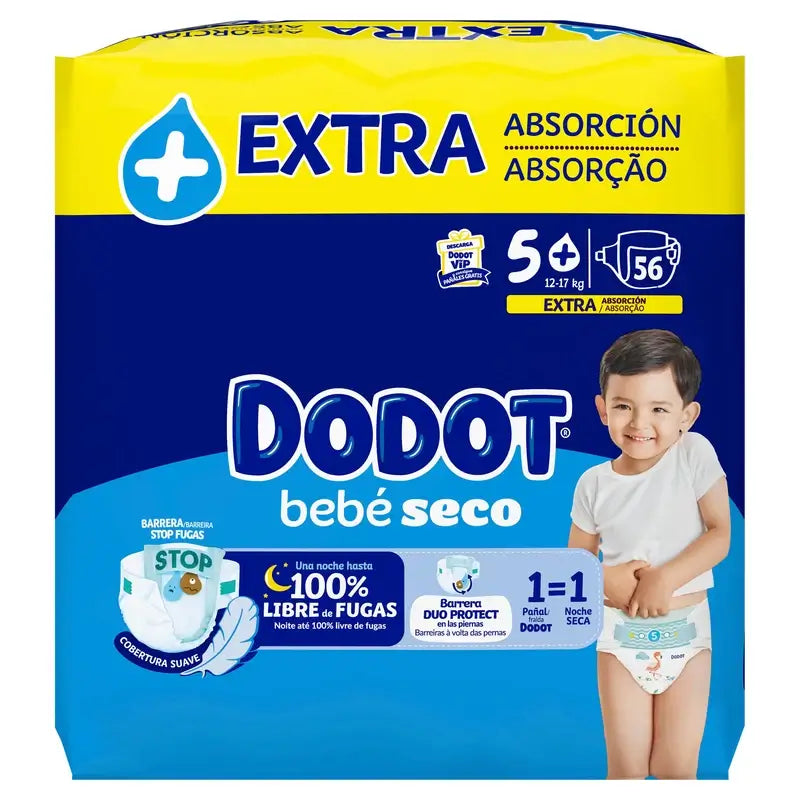 Dodot Baby Dry Größe 5 Extra Jumbo, 56 Windeln