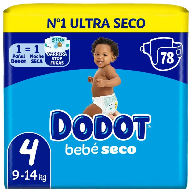 Dodot Baby Dry Größe 4 (9-14 Kg), 78 Windeln
