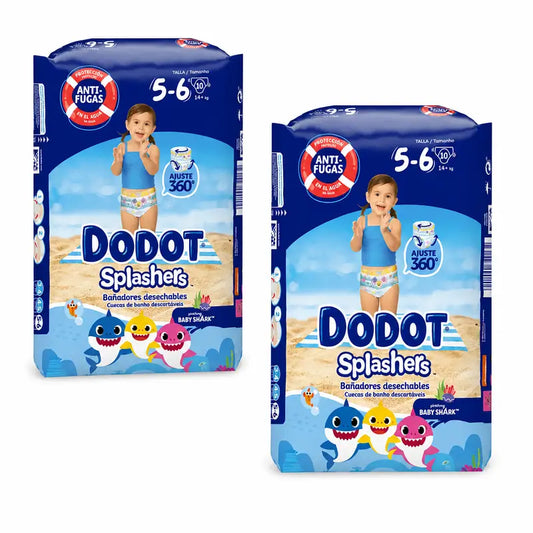 Dodot Splashers Wasserwindeln Größe 5-6, Packung 2 x 10 Stück