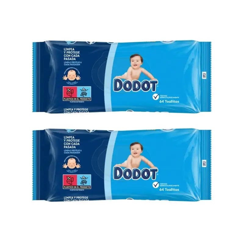 Dodot Baby-Feuchttücher, 2x64 Stück