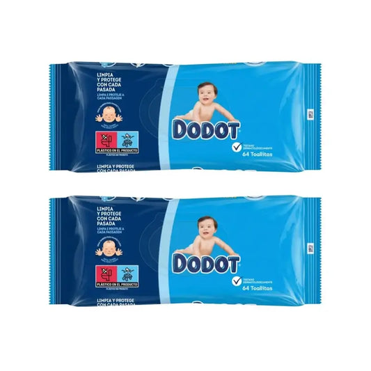 Dodot Baby-Feuchttücher, 2x64 Stück