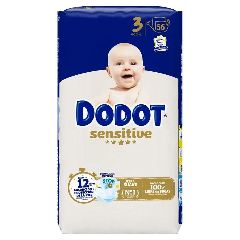 Dodot Sensitive Größe 3 (6-10 Kg), 168 Windeln