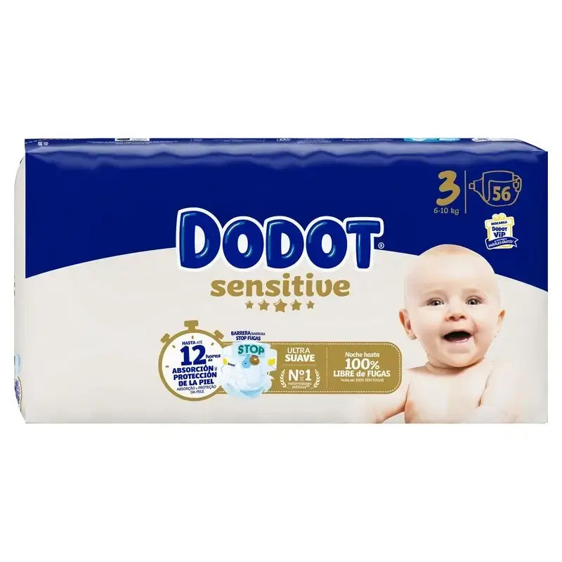 Dodot Sensitive Größe 3 (6-10 Kg), 168 Windeln