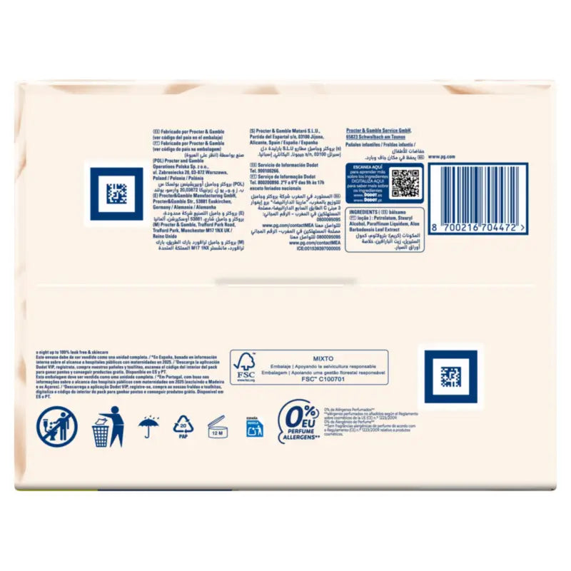 Dodot Sensitive Größe 4 für Baby, 9 Kg, 14 Kg, 210 Windeln