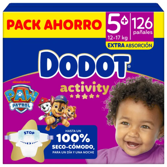 Dodot Activity Größe 5+, 12kg-17kg, 126 Windeln