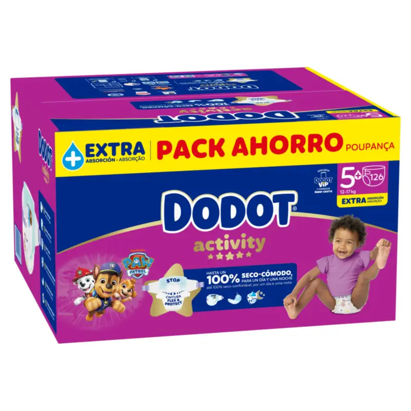 Dodot Activity Größe 5+, 12kg-17kg, 126 Windeln
