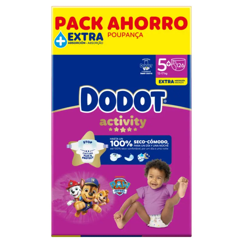 Dodot Activity Größe 5+, 12kg-17kg, 126 Windeln