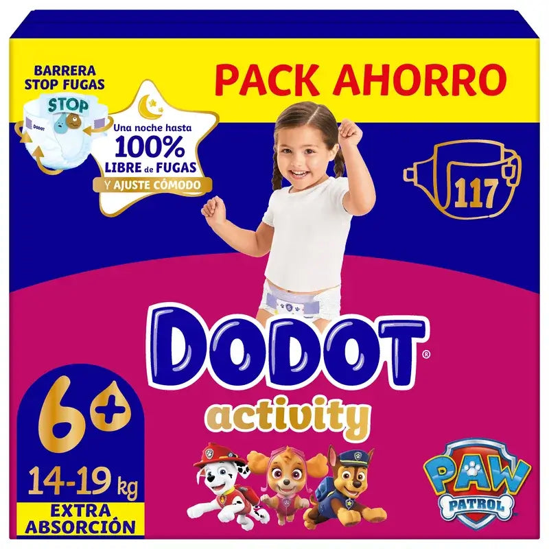Dodot Activity Größe 6+, 14kg-19kg, 117 Windeln