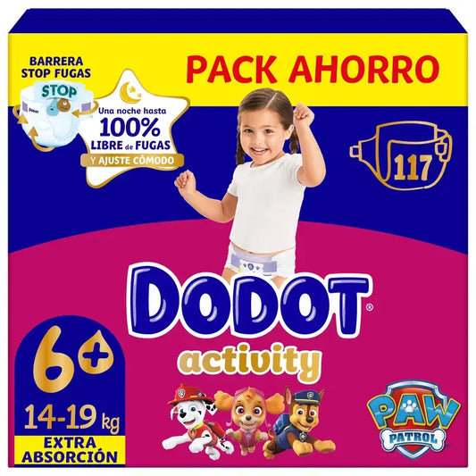 Dodot Activity Größe 6+, 14kg-19kg, 117 Windeln