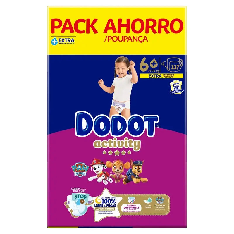 Dodot Activity Größe 6+, 14kg-19kg, 117 Windeln