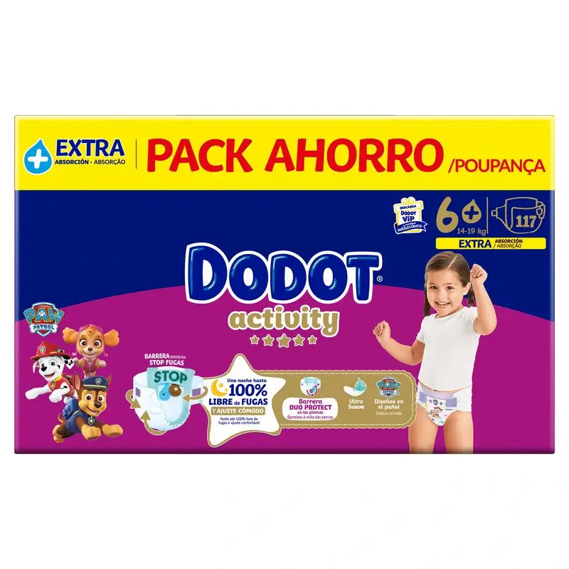 Dodot Activity Größe 6+, 14kg-19kg, 117 Windeln