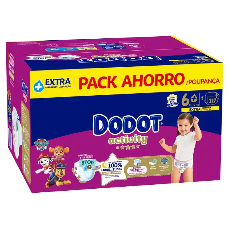 Dodot Activity Größe 6+, 14kg-19kg, 117 Windeln