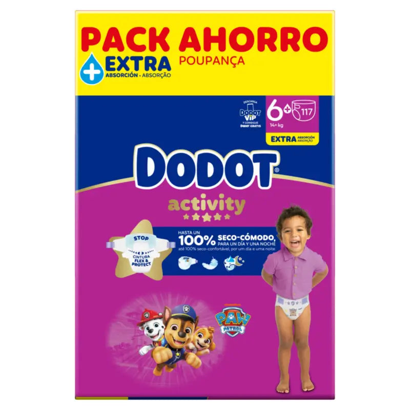 Dodot Activity Größe 6+, 14kg-19kg, 117 Windeln
