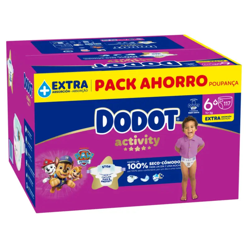Dodot Activity Größe 6+, 14kg-19kg, 117 Windeln