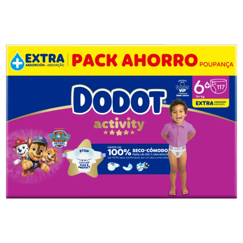 Dodot Activity Größe 6+, 14kg-19kg, 117 Windeln