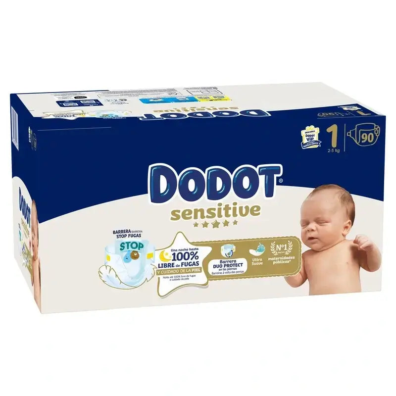 Dodot Sensitive Jumbo Sensitive Windelpaket Größe 1, 2x90 Stück