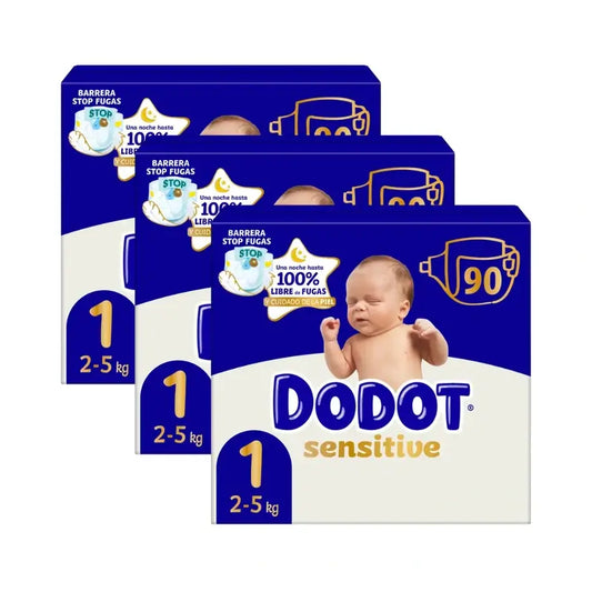 Dodot Sensitive Windel Sensitive Jumbo Pack Größe 1, 3X90 Einheiten