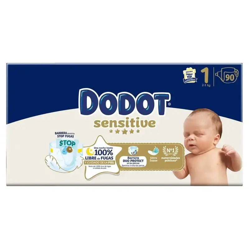 Dodot Sensitive Windel Sensitive Jumbo Pack Größe 1, 3X90 Einheiten