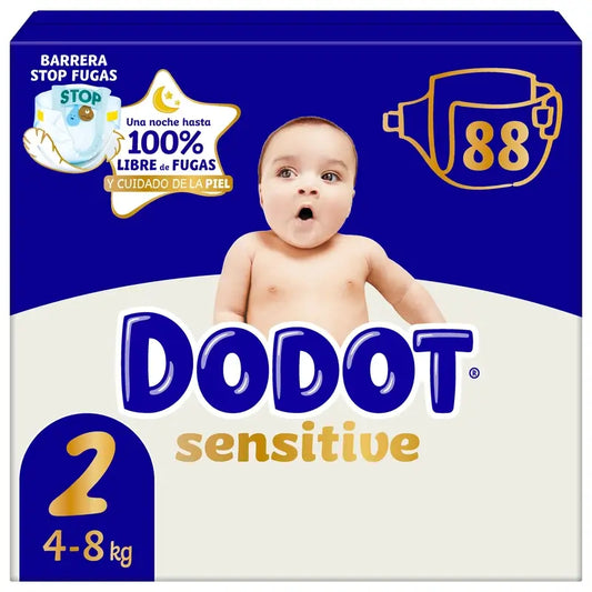 Dodot Sensitive Size 2, 4kg-8kg, 88 Nappies
