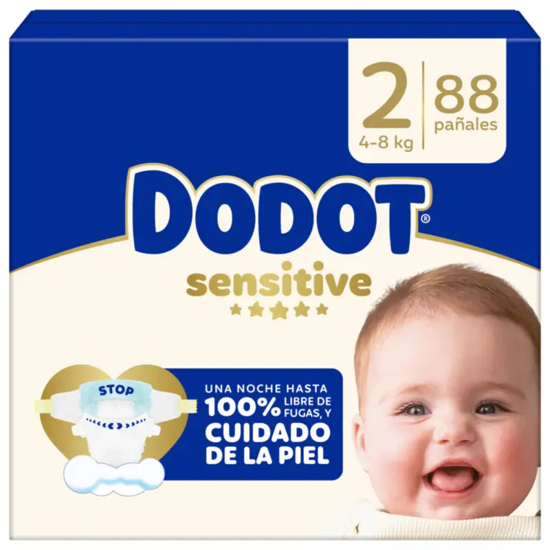 Dodot Sensitive Größe 2, 4kg-8kg, 88 Windeln