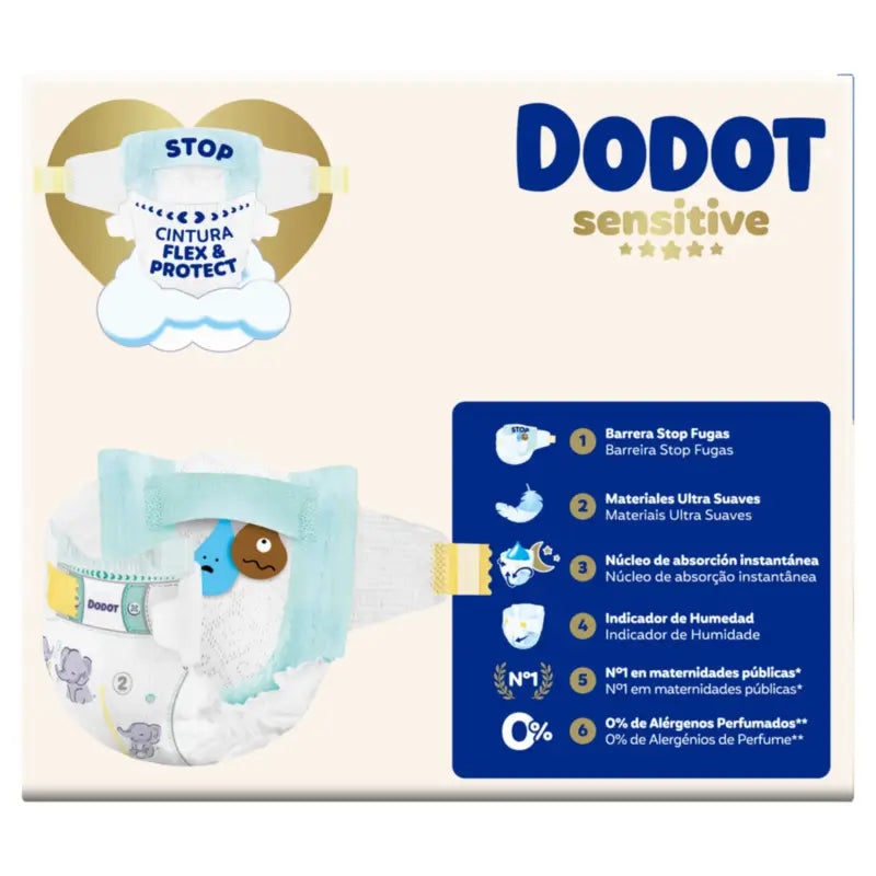 Dodot Sensitive Größe 2, 4kg-8kg, 88 Windeln