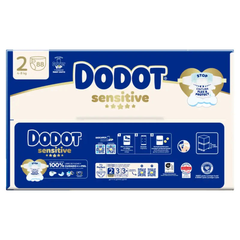 Dodot Sensitive Größe 2, 4kg-8kg, 88 Windeln