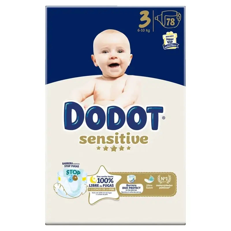 Dodot Sensitive Jumbo Sensitive Windel Packung Größe 3 , 3X78 Einheiten