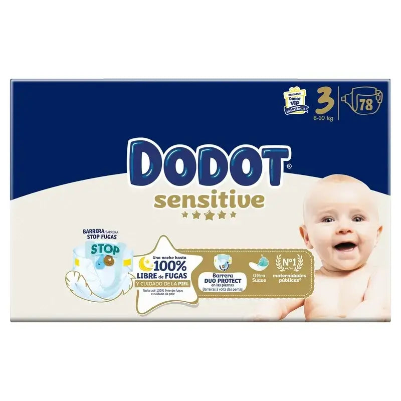 Dodot Sensitive Jumbo Sensitive Windel Packung Größe 3 , 3X78 Einheiten