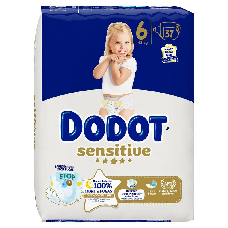 Dodot Sensitive Größe 6, >13kg, 37 Windeln