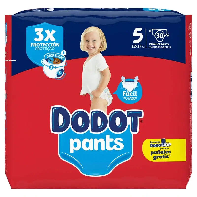 Dodot Pants Panty Größe 5 (12-17 Kg), 30 Windeln