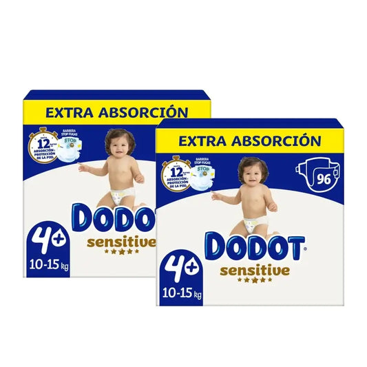 Dodot Sensitive Extra-Box Größe 4+ Windeln, 2er-Pack à 96 Stück