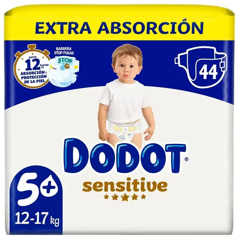 Dodot Sensitive Größe 5, 2 x 44 Windeln + Pure Aqua Baby Wipes 288 Stück.